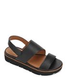 Gentle Souls By Kenneth Cole Women's Lavern Asymmetrical Leather Slingback Sandals