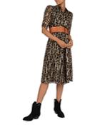 Ba & Sh Jozy Metallic Leopard Print Shirt Dress
