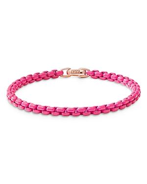 David Yurman Acrylic & 14k Rose Gold Bel Aire Chain Bracelet In Hot Pink