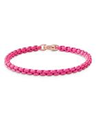 David Yurman Acrylic & 14k Rose Gold Bel Aire Chain Bracelet In Hot Pink