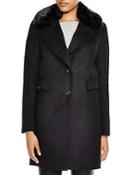 Dkny Reefer Coat With Faux Fur