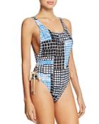 Dolce Vita Side Lace Up One Piece Swimsuit