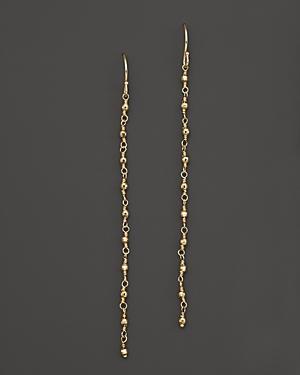 Mizuki 14k Yellow Gold Single Strand Faceted Bead Earrings
