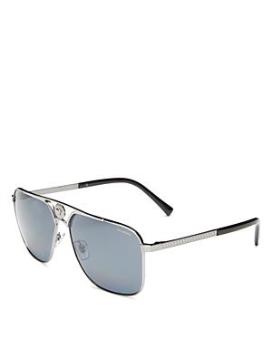 Versace Men's Polarized Brow Bar Aviator Sunglasses, 61mm