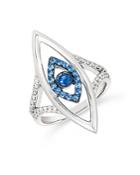 Bloomingdale's Sapphire & Diamond Evil Eye Statement Ring In 14k White Gold - 100% Exclusive