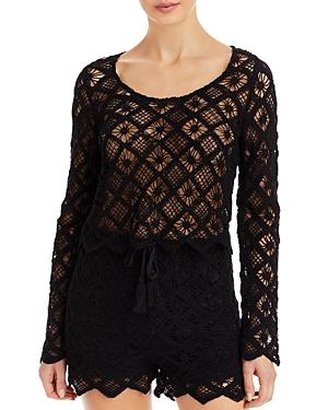 Aqua Cotton Crochet Top - 100% Exclusive