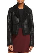 Ella Moss Claudine Faux-leather And Faux-shearling Jacket