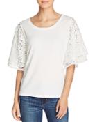 Love Scarlett Tiered Lace-sleeve Top
