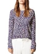 Zadig & Voltaire Leopard-print Cashmere Sweater