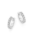 Diamond Small Hoop Earrings In 14k White Gold, .50 Ct. Tw. - 100% Exclusive