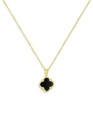 Bloomingdale's Clover Onyx Pendant Necklace In 14k Yellow Gold, 18 - 100% Exclusive
