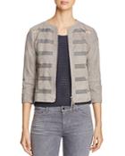 Armani Collezioni Sheer Inset Suede Jacket