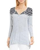 Two By Vince Camuto Mixed Stripe Henley Tee