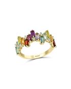 Bloomingdale's Rainbow Gemstone & Diamond Scattered Ring In 14k Yellow Gold - 100% Exclusive