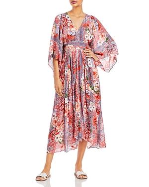 Johnny Was Scarlet Printed Midi Dress