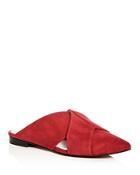 1.state Women's Rime Suede Pointed Toe Mules