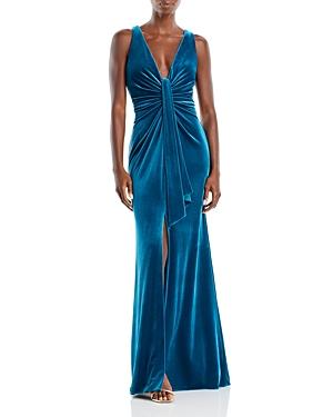 Aidan By Aidan Mattox Deep V Neck Gown