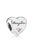 Pandora Charm - Sterling Silver & Cubic Zirconia Daughter's Love