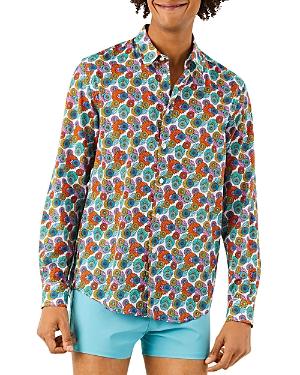 Vilebrequin Marguerites Cotton Floral Print Regular Fit Button Down Shirt