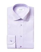 Eton Cotton Textured Convertible Cuff Slim Fit Dress Shirt
