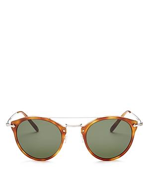 Oliver Peoples Women's Remick Mirrored Brow Bar Round Sunglasses, 50mm