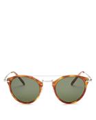 Oliver Peoples Women's Remick Mirrored Brow Bar Round Sunglasses, 50mm