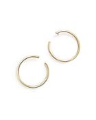 Square Tube Hoop Drop Earrings In 14k Yellow Gold