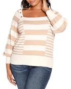 Belldini Plus Embellished Striped Sweater