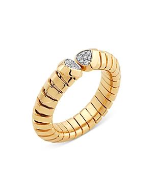 Marina B 18k Yellow Gold Trisolina Pave Diamond Ring