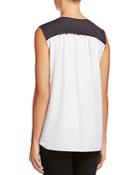 Bailey 44 Sleeveless Faux-leather Trim Top