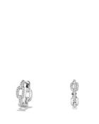 David Yurman Stax Chain Link Huggie Hoop Earrings With Diamonds In 18k White Gold