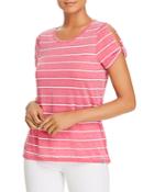 Marc New York Performance Striped Cold-shoulder Twist Tee