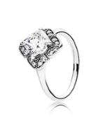 Pandora Ring - Sterling Silver & Cubic Zirconia Floral Fancy