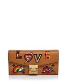 Mcm Patricia Love Patch Large Bifold Chain Wallet