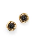 Onyx Love Knot Stud Earrings In 14k Yellow Gold - 100% Exclusive