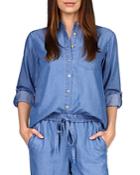 Michael Michael Kors Chambray Oversized Button-up Shirt