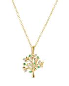 Bloomingdale's Emerald & Diamond Tree Of Life Pendant Necklace In 14k Yellow Gold, 18 - 100% Exclusive