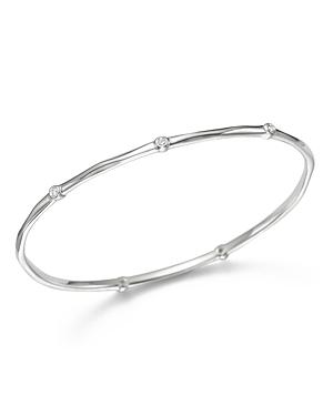 Ippolita Sterling Silver Glamazon Stardust Thin 5 Station Silver Bangle With Diamonds