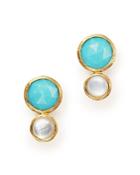 Marco Bicego 18k Yellow Gold Jaipiur Turquoise And Mother-of-pearl Climber Stud Earrings - 100% Exclusive