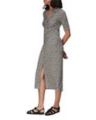 Whistles Leopard Print Ruched Shirt Dress