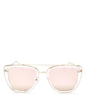 Quay French Kiss Mirrored Oversized Sunglasses, 54mm