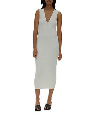 Helmut Lang V-neck Ribbed Dress