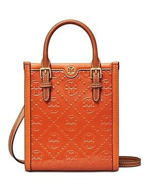 Tory Burch T Monogram Embossed Patent Leather Mini Tote