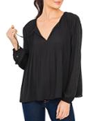 Daniel Rainn Pleated Long Sleeve Blouse