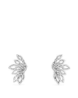 David Yurman Continuance Climber Earrings With Diamonds In 18k White Gold
