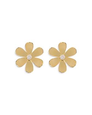 Luv Aj Crystal Daisy Statement Stud Earrings In Gold Tone