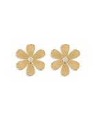 Luv Aj Crystal Daisy Statement Stud Earrings In Gold Tone