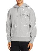 Helmut Lang Paint-splattered Logo Hooded Sweatshirt