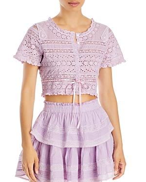 Loveshackfancy Farley Eyelet Crop Top