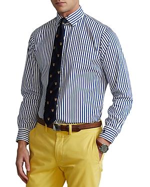 Polo Ralph Lauren Cotton Poplin Stripe Custom Fit Button Down Shirt